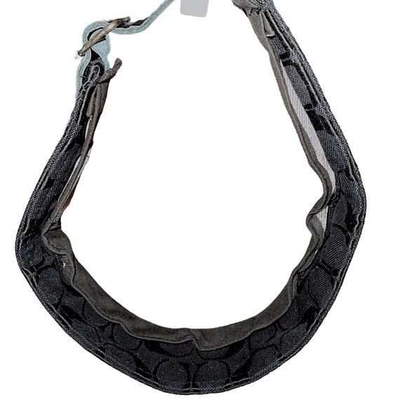 Coach Black Visor Hat with Signature Motif Leather Adjust Strap - Picture 10 of 16